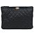 Chanel Boy Clutch aus Lammleder, Schwarz, Goldton, Größe Medium