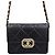 Chanel Nuova Mini Flap Bag in pelle di vitello Strass Oro Metal Interno Chip Nero
