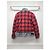 Amiri Distressed Denim Red Check Flannel Reversible Jacket - view 7
