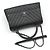 Borsa a Spalla Chanel Coco Handle Medium in Caviar Chevron Grigio Scuro Argento Marrone - vista 3