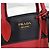 Prada Saffiano Zweifarbiger Tote Schultertasche Schwarz Rot - Ansicht 5