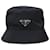 Prada Nylon-Bucket-Hat mit Dreieckslogo Schwarz