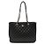 Chanel Bolso de hombro shopper Timeless en piel de cordero negra y dorada Negro