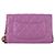 Chanel Bolsa transversal Classic WOC em pele de cordeiro com corrente de bolas dourada Roxo - vista 3