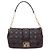 Dior Borsa a tracolla New Lock in agnello con catena argentata Marrone