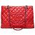 Chanel Grand Shopping Caviar Red Silver Series Rosso