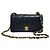 Chanel Mini borsa a tracolla con catena in matelassé di agnello nera con finiture dorate Nero