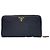 Prada Langer Saffiano Vitello Gold Metal Geldbeutel Schwarz
