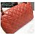 Chanel Borsa con patta classica in agnello rosso corallo con finiture oro - vista 3