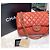 Chanel Borsa con patta classica in agnello rosso corallo con finiture oro - vista 7