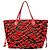 Neverfull Louis Vuitton Monogram Tuftage Tote Bag Schwarz Rot - Ansicht 10