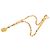 Collana con pendente a medaglione Chanel Gold CC placcato oro e strass D'oro