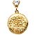 Collana con pendente a medaglione Chanel Gold CC placcato oro e strass D'oro - vista 2