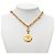 Collana con pendente a medaglione Chanel Gold CC placcato oro e strass D'oro - vista 6