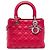 Lady Dior in pelle di vitello cannage rosso, misura Medium