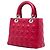 Lady Dior in pelle di vitello cannage rosso, misura Medium - vista 2