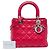 Lady Dior in pelle di vitello cannage rosso, misura Medium - vista 6
