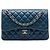 Chanel Blue Jumbo Classic Lambskin Double Flap Blau Dunkelblau