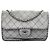 Chanel Gray Medium CC Quilted Suede Whipstitch Single Flap Marrone