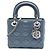 Lady Dior Cannage Mini in agnello iridescente blu di Dior