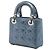 Lady Dior Cannage Mini in agnello iridescente blu di Dior - vista 2