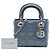 Lady Dior Cannage Mini in agnello iridescente blu di Dior - vista 7