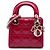 Lady Dior mini in vernice rosso cannage Bordò