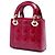 Lady Dior mini in vernice rosso cannage Bordò - vista 2