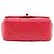 Chanel Red Mini Square Classic Lambskin Single Flap Rosso - vista 3