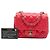 Chanel Red Mini Square Classic Lambskin Single Flap Rosso - vista 7