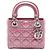 Lady Dior Mini Iridescente in agnello Cannage rosa di Dior