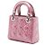 Lady Dior Mini Iridescente in agnello Cannage rosa di Dior - vista 2