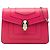 Bulgari Bvlgari Pink Small Leather Square Serpenti Forever Chain Crossbody Rosa