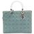 Lady Dior in Blue Denim, Large, Cannage Acrylgriffe von Dior Blau Hellblau