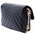Chanel Mini Retangular Chevron em Pele de Cordeiro Preta com Corrente em Volta da Aba Preto - vista 2