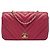 Chanel Pink Small Chevron Iridescent Caviar Statement Flap Rosa