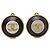 Orecchini Chanel Gold CC placcati oro ed smalto, tondi, a clip D'oro