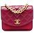 Chanel Mini Flap in pelle di vitello trapuntata e caviar rosso con manico a catena