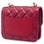 Chanel Mini Flap in pelle di vitello trapuntata e caviar rosso con manico a catena - vista 2
