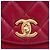 Chanel Mini Flap in pelle di vitello trapuntata e caviar rosso con manico a catena - vista 5