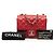 Chanel Red Mini Square Classic Caviar Single Flap Roja - vista 7