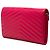 Carteira de corrente envelope monograma chevron em couro grain de poudre rosa Saint Laurent - vista 2