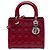 Lady Dior Cannage in vernice rosso, misura Medium Bordò