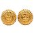 Orecchini Chanel Gold CC placcati oro Sunburst rotondi con clip D'oro