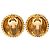 Orecchini Chanel Gold CC placcati oro Sunburst rotondi con clip D'oro - vista 2