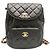 Chanel Duma Rucksack aus gestepptem schwarzem Lammleder Größe Medium