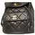 Chanel Duma Rucksack aus gestepptem schwarzem Lammleder Größe Medium - Ansicht 11