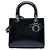 Lady Dior in vernice nero, misura Medium