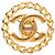 Spilla Chanel Gold CC placcata oro con chiusura Turnlock e catena D'oro