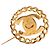 Spilla Chanel Gold CC placcata oro con chiusura Turnlock e catena D'oro - vista 3